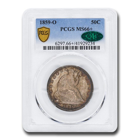 1859-O Liberty Seated Half Dollar MS-66+ PCGS CAC 1859-O Liberty Seated Half Dollar MS-66+ PCGS CAC