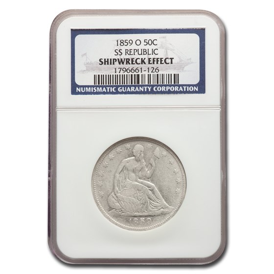 1859-O Liberty Seated Half NGC SS-Republic Shipwreck 1859-O Liberty Seated Half NGC SS-Republic Shipwreck