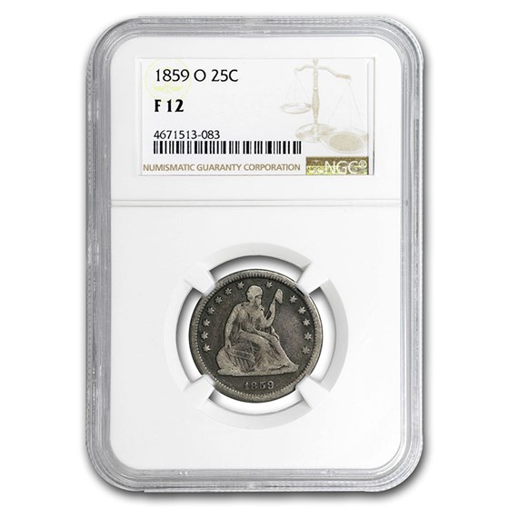 1859-O Liberty Seated Quarter F-12 NGC 1859-O Liberty Seated Quarter F-12 NGC