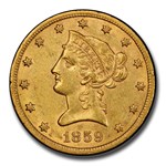1859-S $10 Liberty Gold Eagle AU-55 PCGS CAC