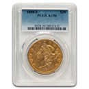 1859-S $20 Liberty Gold Double Eagle AU-50 PCGS