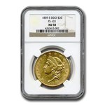 1859-S $20 Liberty Gold Double Eagle AU-58 NGC (DDO, FS-101)