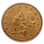 1859-S $20 Liberty Gold Double Eagle XF-40 PCGS CAC