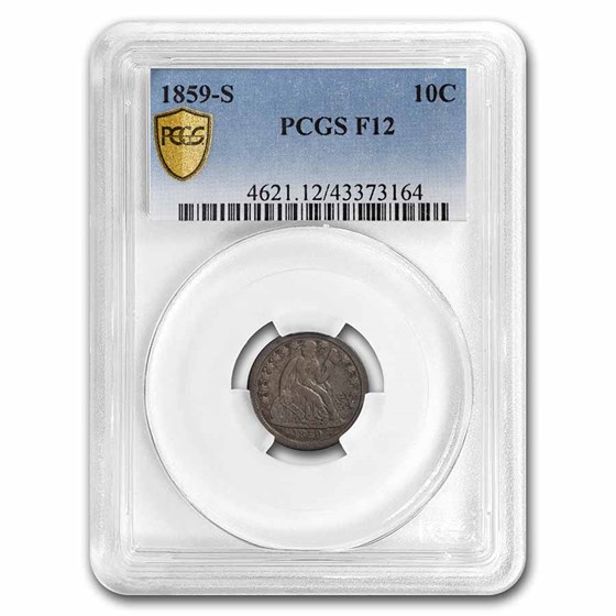 1859-S Liberty Seated Dime Fine-12 PCGS 1859-S Liberty Seated Dime Fine-12 PCGS