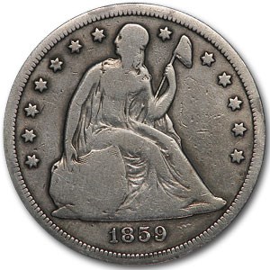 1859-S Liberty Seated Dollar VG 1859-S Liberty Seated Dollar VG