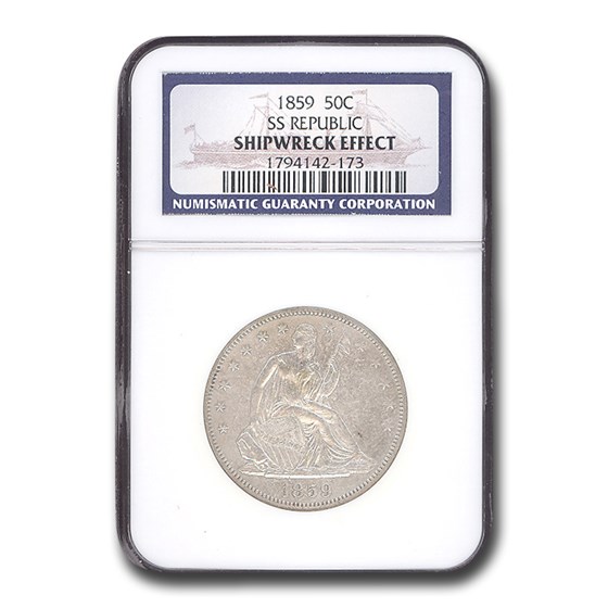 1859 Seated Half Dollar Shipwreck Effect NGC (SS-Republic) 1859 Seated Half Dollar Shipwreck Effect NGC (SS-Republic)