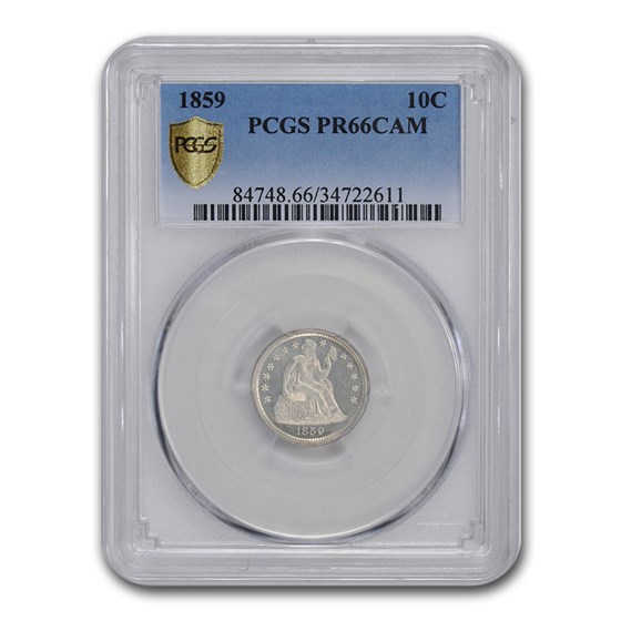 1859 Seated Liberty Dime PR-66 Cameo PCGS 1859 Seated Liberty Dime PR-66 Cameo PCGS