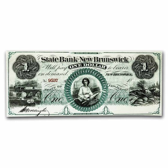 1859 State Bank @ New Brunswick, NJ $1.00 XF (Details) 1859 State Bank @ New Brunswick, NJ $1.00 XF (Details)