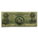 1859 State Bank @ New Brunswick, NJ $1.00 XF