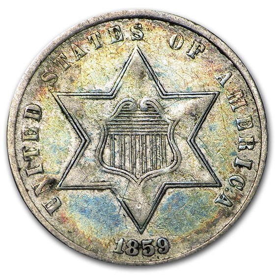 1859 Three Cent Silver Fine 1859 Three Cent Silver Fine