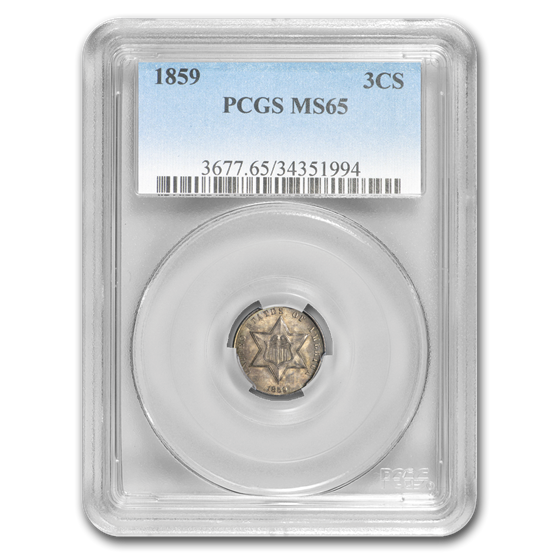 1859 Three Cent Silver MS-65 PCGS 1859 Three Cent Silver MS-65 PCGS