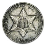 1859 Three Cent Silver VF