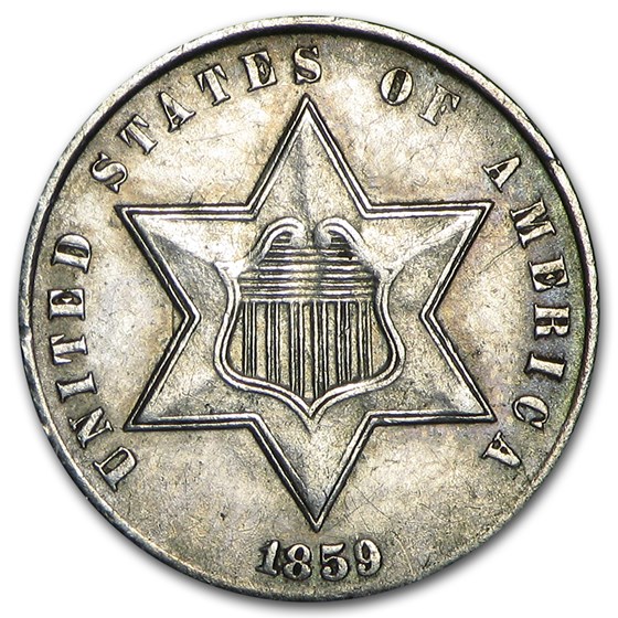 1859 Three Cent Silver XF 1859 Three Cent Silver XF