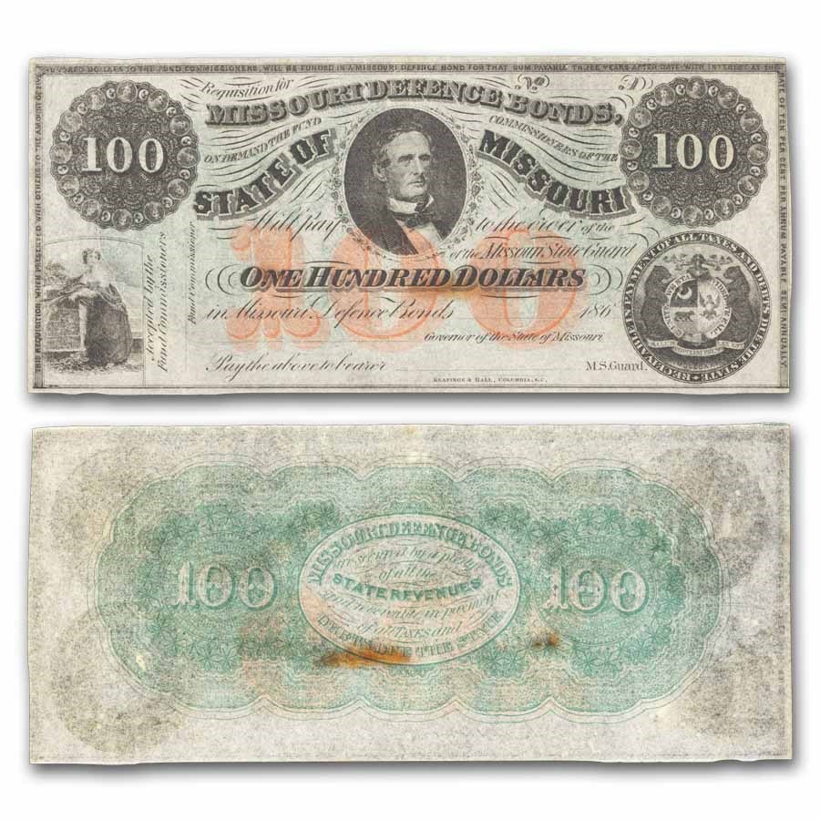 186_ State of Missouri Defence Bonds $100 AU+