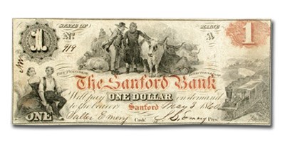 1860 $1.00 The Sanford Bank of Sanford, ME ME535 XF 1860 $1.00 The Sanford Bank of Sanford, ME ME535 XF