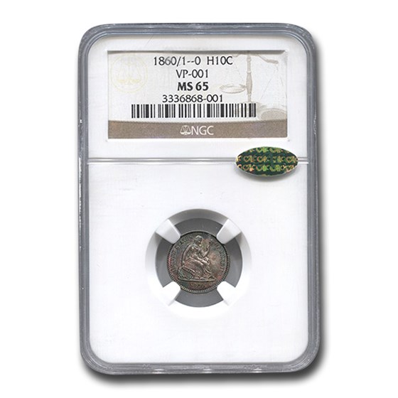 1860/1__0 Liberty Seated Half Dime MS-65 NGC CAC (VP-001) 1860/1__0 Liberty Seated Half Dime MS-65 NGC CAC (VP-001)