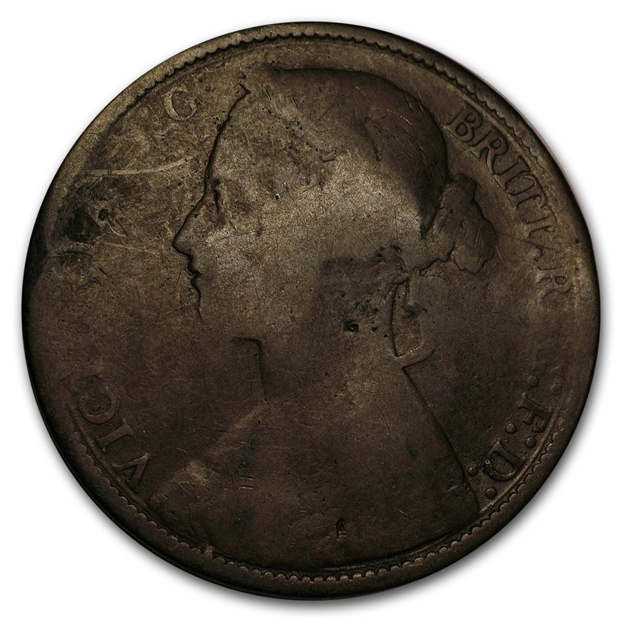 1860-1895 Great Britain Victoria Young Head Penny Cull (Random)
