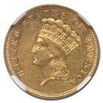 1860 $3 Gold Princess AU-55 NGC