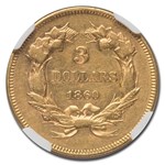 1860 $3 Gold Princess AU-55 NGC