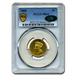 1860 $3 Gold Princess PR-62 PCGS CAC