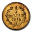 1860/50 Liberty Round 25 Cent Gold MS-63 PCGS (BG-819)