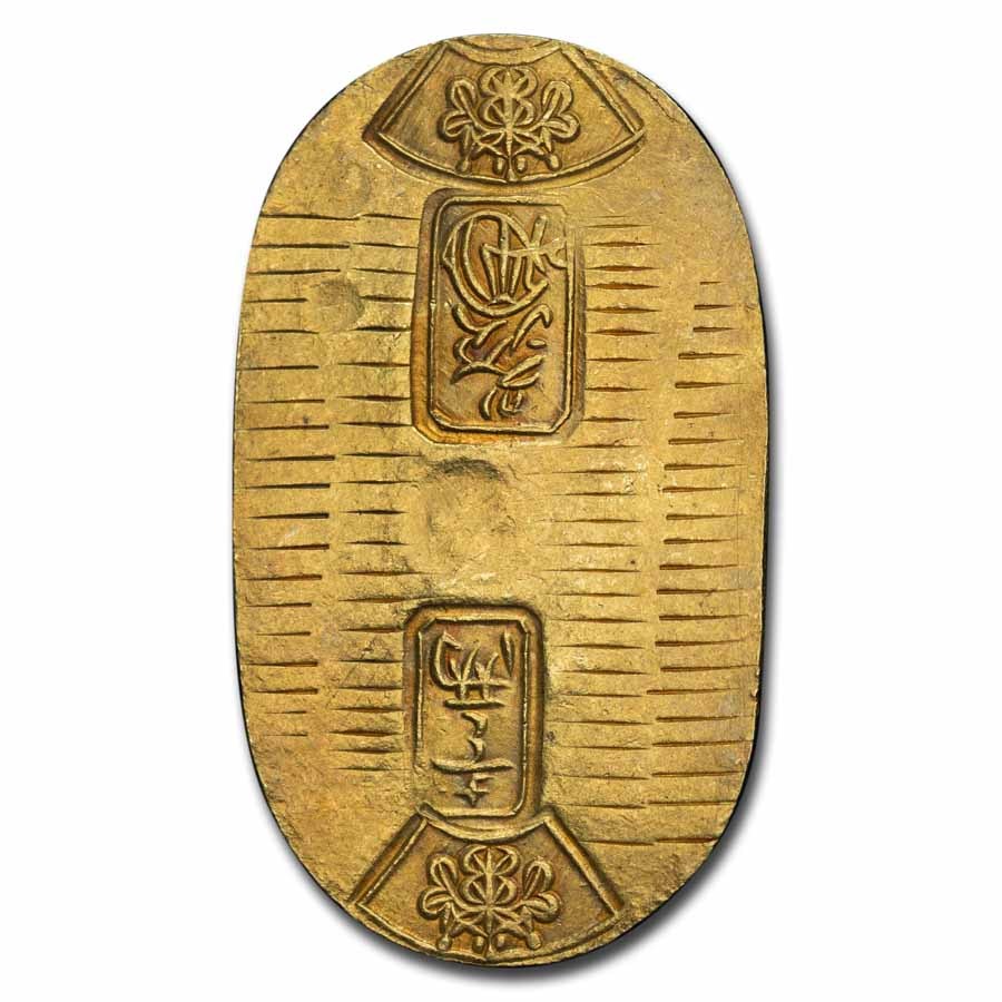 (1860-67) Japan Man'en Era Gold Koban, 1 Ryo XF