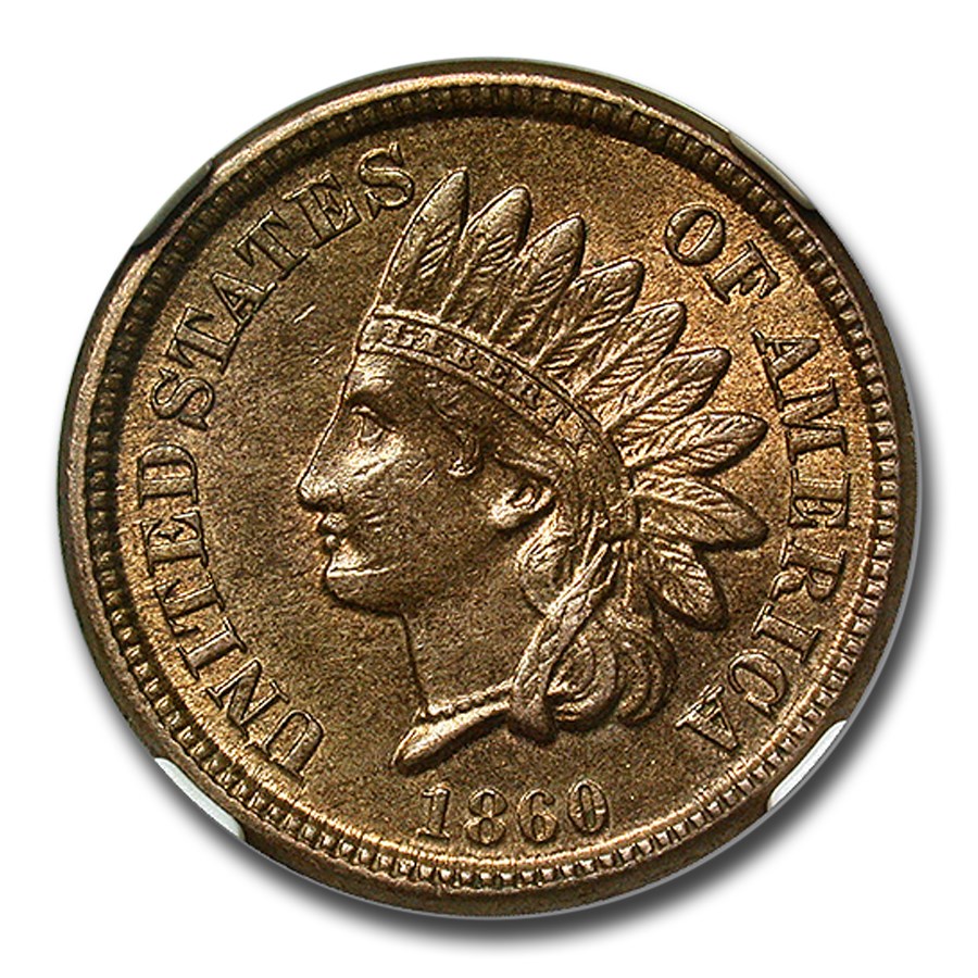 1860 Indian Head Cent MS-63 NGC