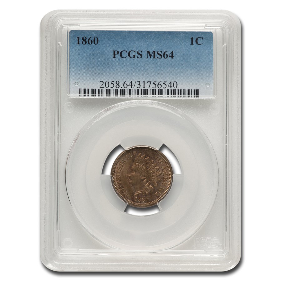 1860 Indian Head Cent MS-64 PCGS