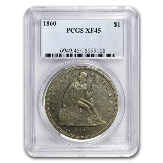 1860 Liberty Seated Dollar XF-45 PCGS 1860 Liberty Seated Dollar XF-45 PCGS