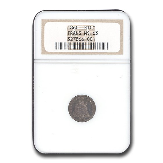 1860 Liberty Seated Half Dime Transitional MS-63 NGC 1860 Liberty Seated Half Dime Transitional MS-63 NGC