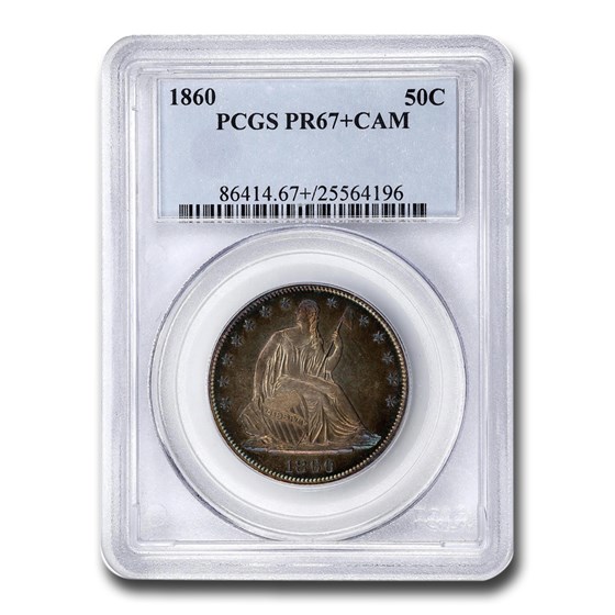1860 Liberty Seated Half Dollar PR-67+ Cameo PCGS 1860 Liberty Seated Half Dollar PR-67+ Cameo PCGS
