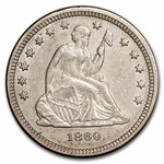 1860 Liberty Seated Quarter AU