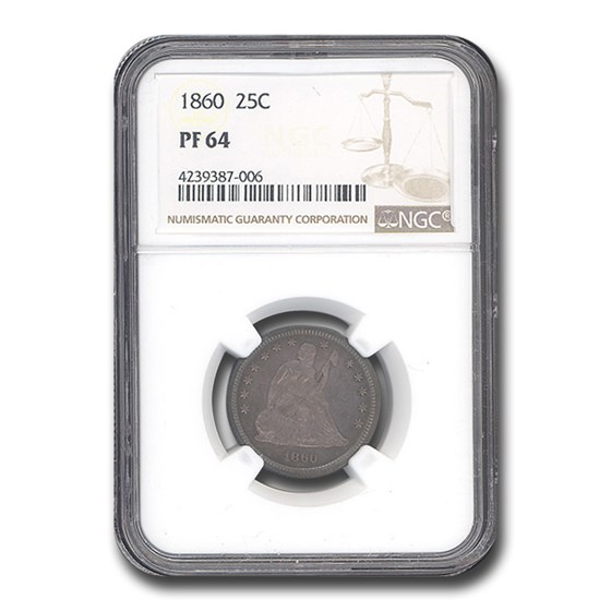 1860 Liberty Seated Quarter PF-64 NGC 1860 Liberty Seated Quarter PF-64 NGC