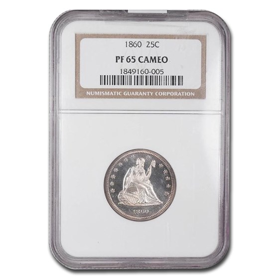 1860 Liberty Seated Quarter PF-65 Cameo NGC 1860 Liberty Seated Quarter PF-65 Cameo NGC