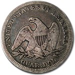 1860 Liberty Seated Quarter VG
