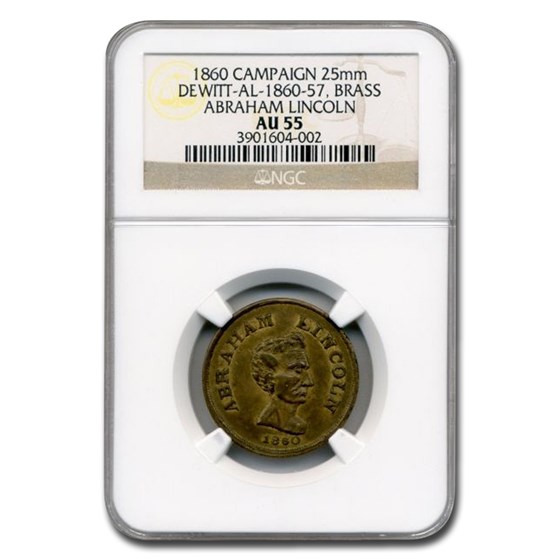 1860 Lincoln Campaign Medal AU-55 NGC 1860 Lincoln Campaign Medal AU-55 NGC