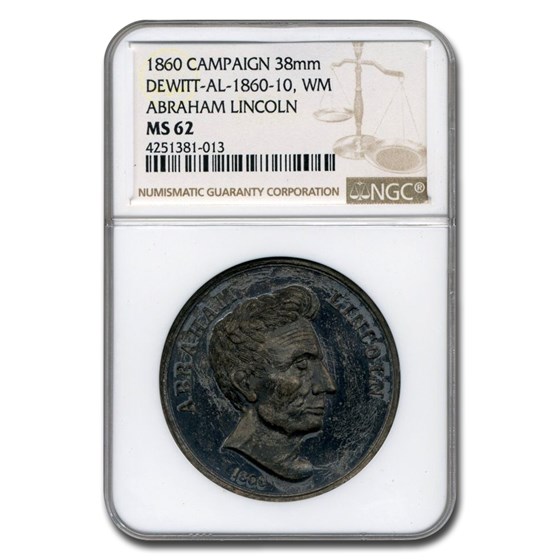 1860 Lincoln Campaign Medal MS-62 NGC