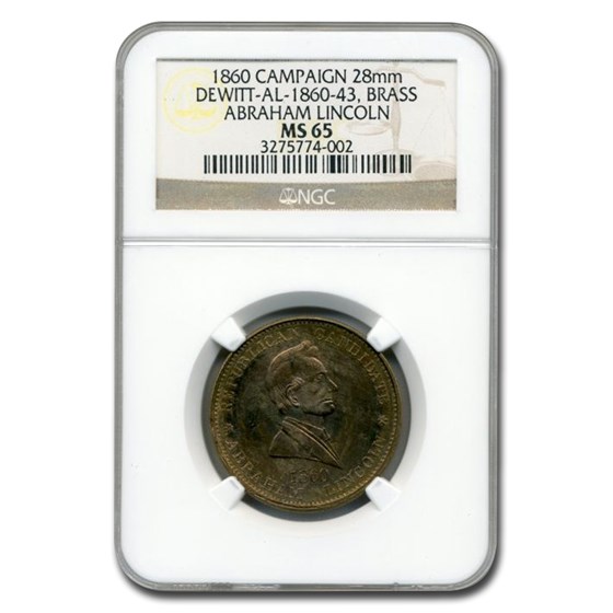1860 Lincoln Campaign Medal MS-65 NGC 1860 Lincoln Campaign Medal MS-65 NGC