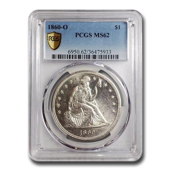 1860-O Liberty Seated Dollar MS-62 PCGS 1860-O Liberty Seated Dollar MS-62 PCGS