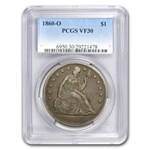 1860-O Liberty Seated Dollar VF-30 PCGS