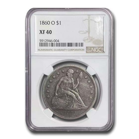 1860-O Liberty Seated Dollar XF-40 NGC 1860-O Liberty Seated Dollar XF-40 NGC