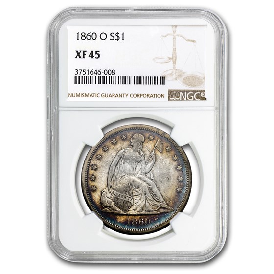 1860-O Liberty Seated Dollar XF-45 NGC 1860-O Liberty Seated Dollar XF-45 NGC