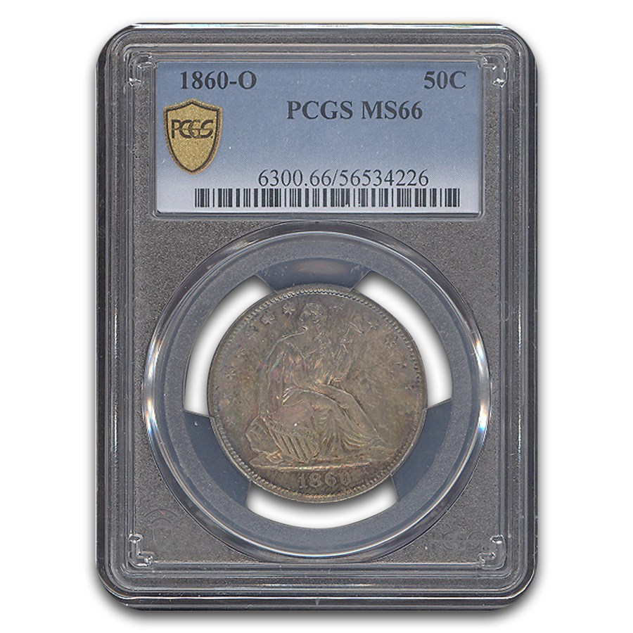 1860-O Liberty Seated Half Dollar MS-66 PCGS (Toned)