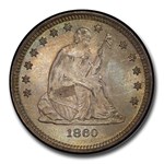 1860-O Liberty Seated Quarter MS-66 PCGS CAC