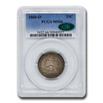 1860-O Liberty Seated Quarter MS-66 PCGS CAC