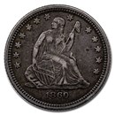 1860-O Liberty Seated Quarter XF