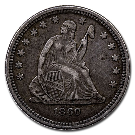 1860-O Liberty Seated Quarter XF 1860-O Liberty Seated Quarter XF