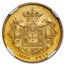 1860 Portugal Gold 5000 Reis King Pedro V MS-61 NGC