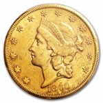 1860-S $20 Liberty Gold Double Eagle AU-55 PCGS