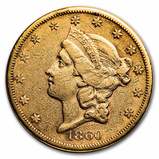 1860-S $20 Liberty Gold Double Eagle VF 1860-S $20 Liberty Gold Double Eagle VF
